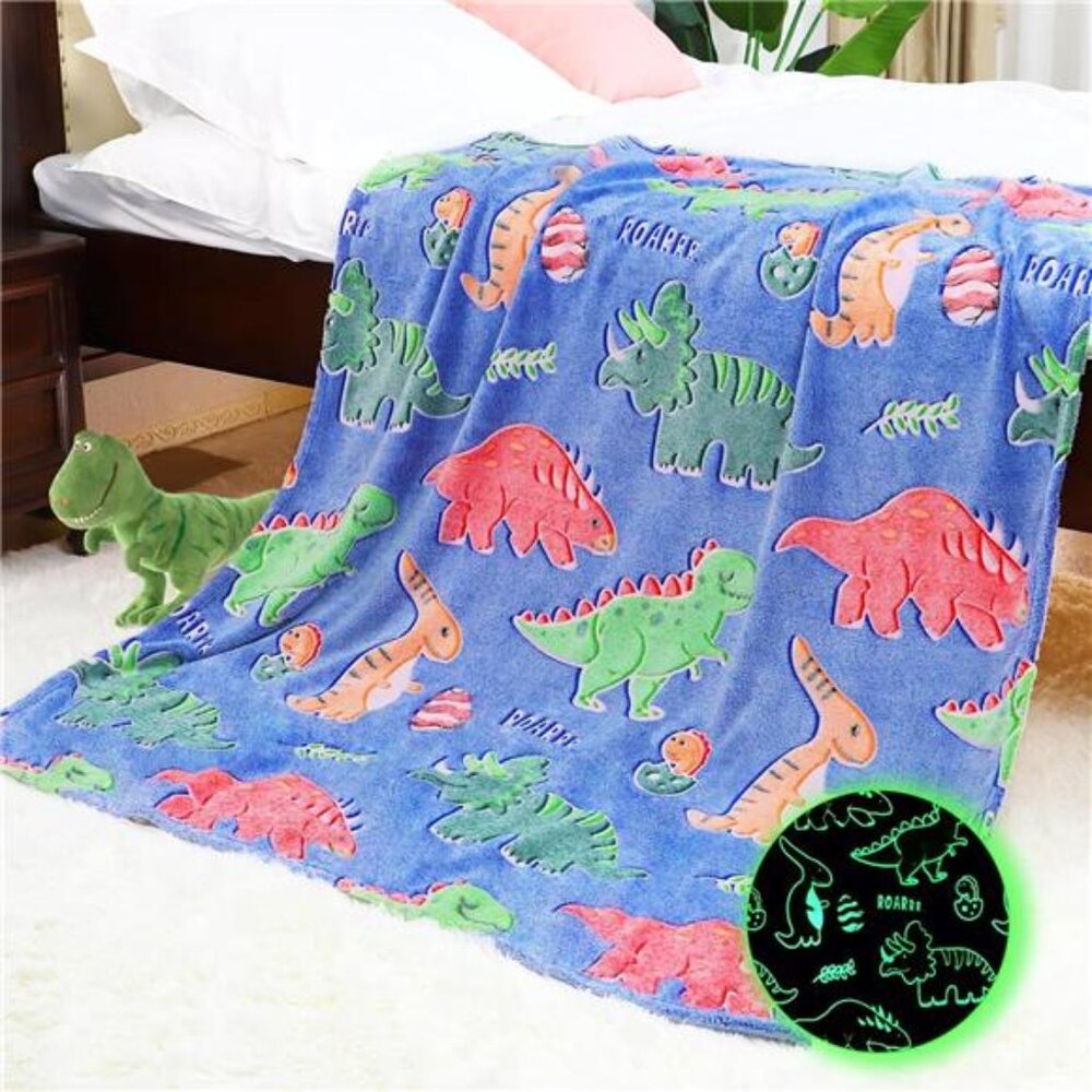 Dinosaur Blanket Glow in The Dark for Boys, Dinosaur Toys Gifts for Kids Boys